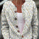 Spring Meadows Floral Repeat Pattern Printed Buttoned Cardigan Sweater