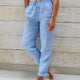 Aria Pants Made of Cotton and Linen with Elastic Waist