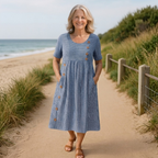 Brienne | Striped Midi Dress – Effortless Comfort, Everyday Confidence