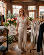 Colleen™ Elegant Two-Piece Set | Wrap-Front Top and Cropped Trousers