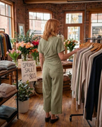 Colleen™ Elegant Two-Piece Set | Wrap-Front Top and Cropped Trousers