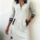Chic Long Sleeve Cotton Dress