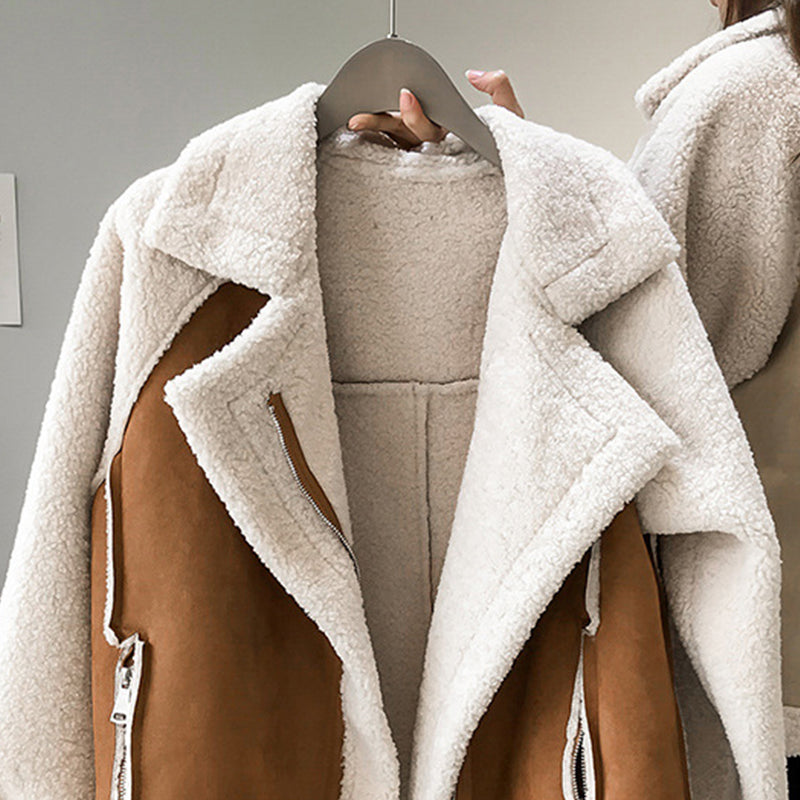 Zara | Stylish Faux Shearling Zip-Up Jacket